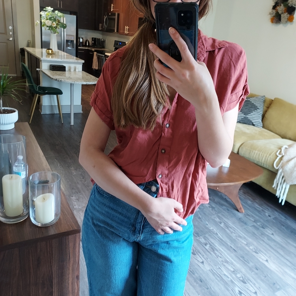 COPY - Style envy button up hi lo blouse